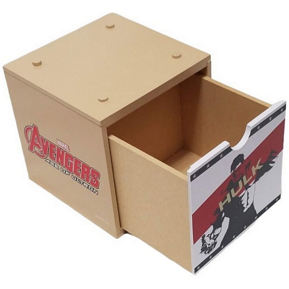 Marvel Age of Ultron HULK Small Rare Wood Drawer 5in x 5in Storage Box